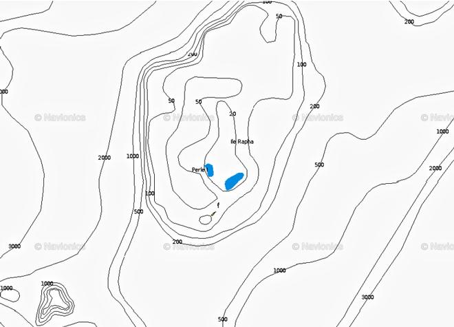 <b>Level 2 view of Electronic Navigation Chart. No terrain visible in Cargados Carajos Shoals area, aside from barely discernible small brown shape</b> © SW